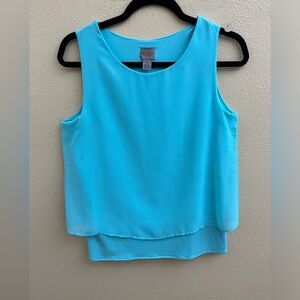 Chicos Aqua Layered Top Size 0